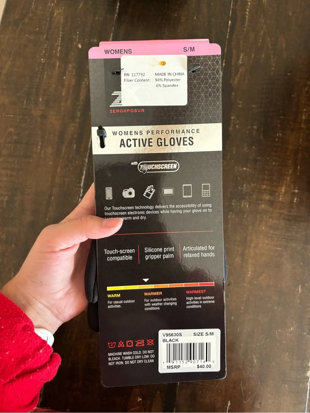 NWT ZeroXposur Black Women's Active Touchscreen Gloves